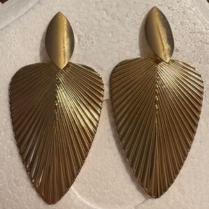 Statement Gold Tone Boho Dangle Earrings